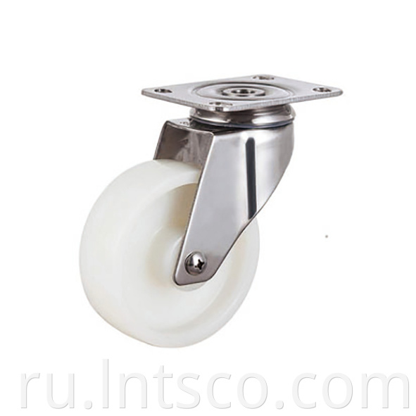 Medium Duty Stainless Steel White PP Swivel Casters